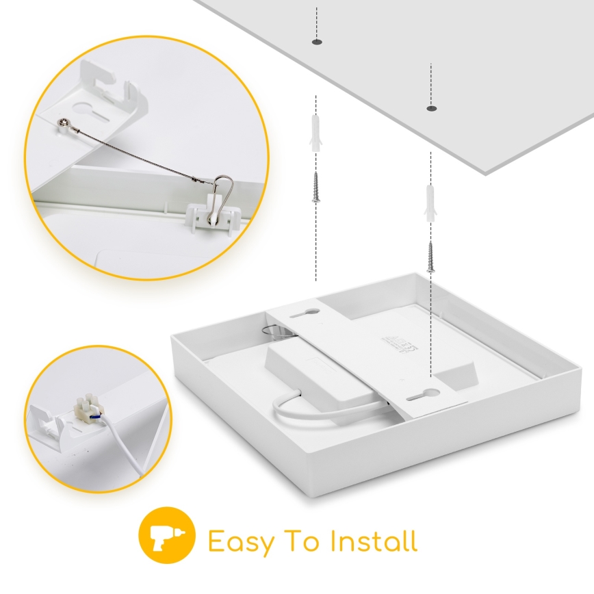 Aigostar - LED laevalgusti, pinnakinnitusega LED/9W/230V 6000K 12,2x12,2 cm valge