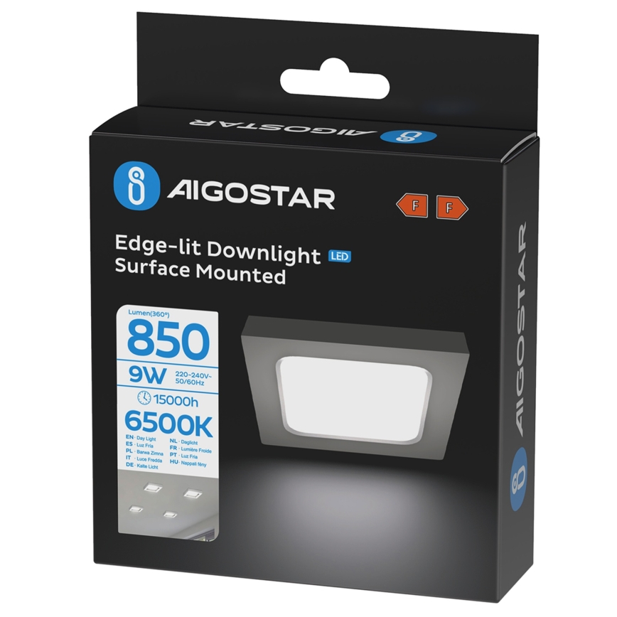 Aigostar - LED laevalgusti, pinnakinnitusega LED/9W/230V 6000K 12,2x12,2 cm valge