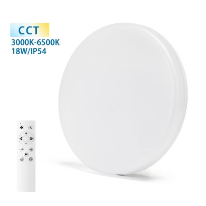 Aigostar - LED Hämardatav laevalgusti vannituppa LED/18W/230V 3000-6000K IP54 + kaugjuhtimispult