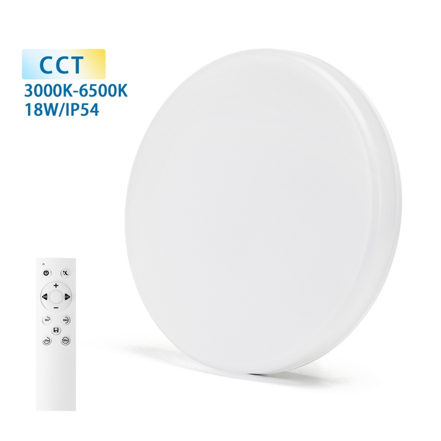 Aigostar - LED Hämardatav laevalgusti vannituppa LED/18W/230V 3000-6000K IP54 + kaugjuhtimispult
