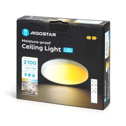 Aigostar - LED Hämardatav laevalgusti vannituppa LED/18W/230V 3000-6000K IP54 + kaugjuhtimispult