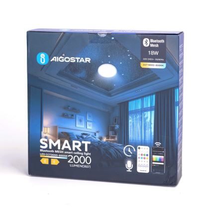 Aigostar - LED Hämardatav laevalgusti vannituppa MESH Nutikas LED/18W/230V 3000-65000K IP44 + kaugjuhtimispult