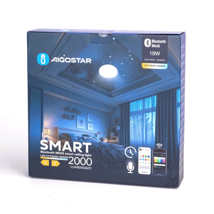 Aigostar - LED Hämardatav laevalgusti vannituppa MESH Nutikas LED/18W/230V 3000-65000K IP44 + kaugjuhtimispult