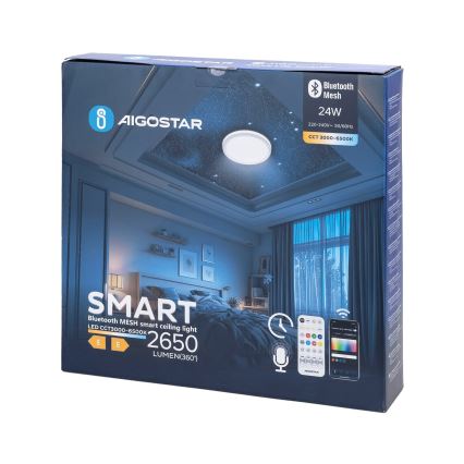 Aigostar - LED Hämardatav laevalgusti vannituppa MESH Nutikas LED/24W/230V 3000-6500K IP44 + kaugjuhtimispult