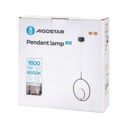 Aigostar - LED Lühter LED/15W/230V 2700K must/kuldne