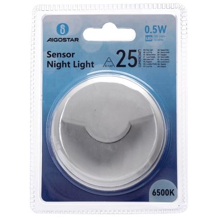 Aigostar - LED Öövalgusti hämardusanduriga LED/0,5W/230V 6500K