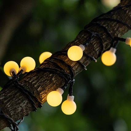 Aigostar - LED päikeseenergia dekoratiivne valguskett 50xLED/8 funktsiooni 12m IP65 800 mAh soe valge