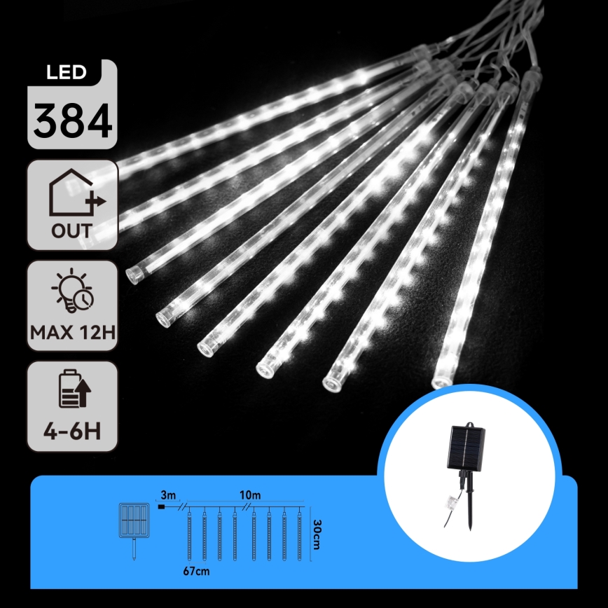 Aigostar - LED päikesetoitega jõulukett 384xLED/13m IP65 1200 mAh külmvalge