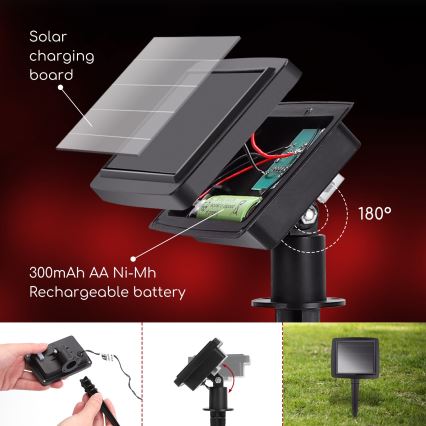 Aigostar - LED päikeseenergial töötav jõulukett 10xLED/3,8 m IP44 külmvalge 400 mAh