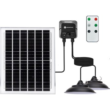 Aigostar - LED-päikeselamp anduriga 2xLED/70W/12V 12000 mAh 6500K IP65 läbimõõt 23,5 cm + kaugjuhtimispult