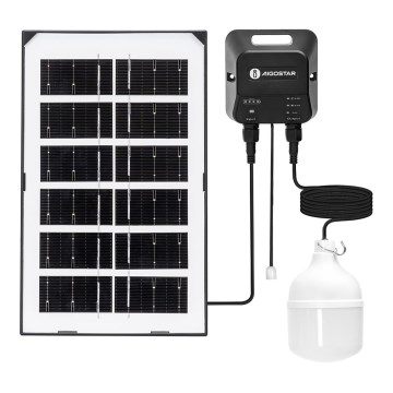 Aigostar - LED päikeselatern LED/35W/12V 3000 mAh 6500K IP65 läbimõõt 10 cm + kaugjuhtimispult