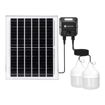 Aigostar - LED-päikeselühter anduriga 2xLED/70W/12V 12000 mAh 6500K IP65 läbimõõt 12 cm + kaugjuhtimispult