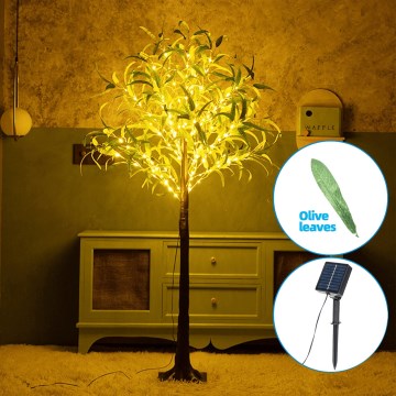 Aigostar - LED Päikesepaneel kaunistus 30xLED/2,6m IP65 soe valge oliiv