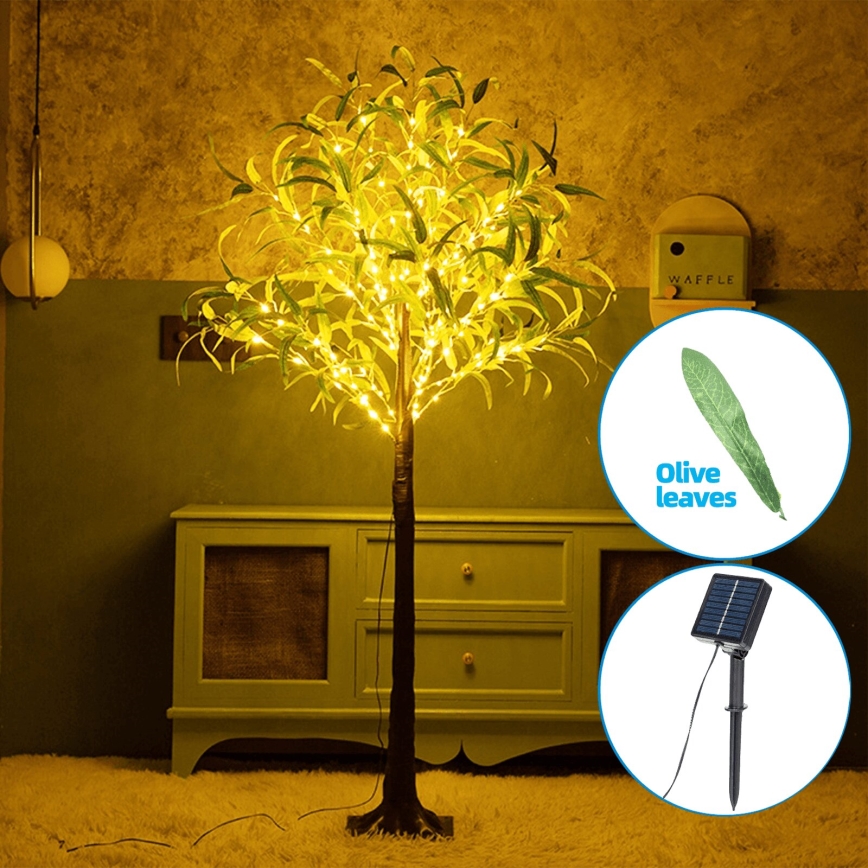 Aigostar - LED Päikesepaneel kaunistus 30xLED/2,6m IP65 soe valge oliiv