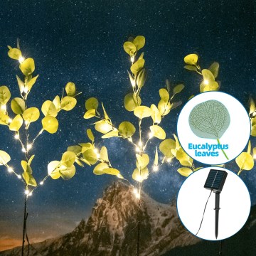Aigostar - LED Päikesepaneel kaunistus 60xLED/3,5m IP65 soe valge eukalüpt