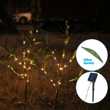 Aigostar - LED Päikesepaneel kaunistus 60xLED/3,5m IP65 soe valge oliiv