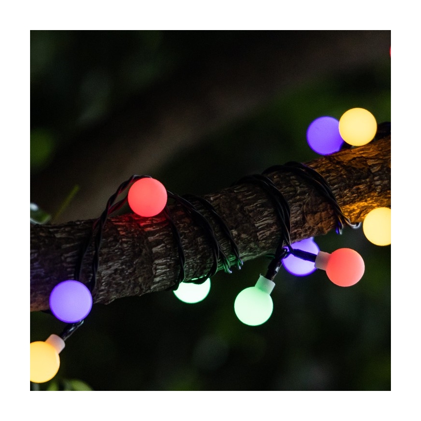 Aigostar - LED Päikesepaneeliga dekoratiivne kett 50xLED/8 funktsiooni 12m IP65 800 mAh mitmevärviline