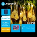 Aigostar - LED Päikesepaneeliga dekoratiivne kett 50xLED/8 funktsiooni 12m IP65 soe valge 800 mAh