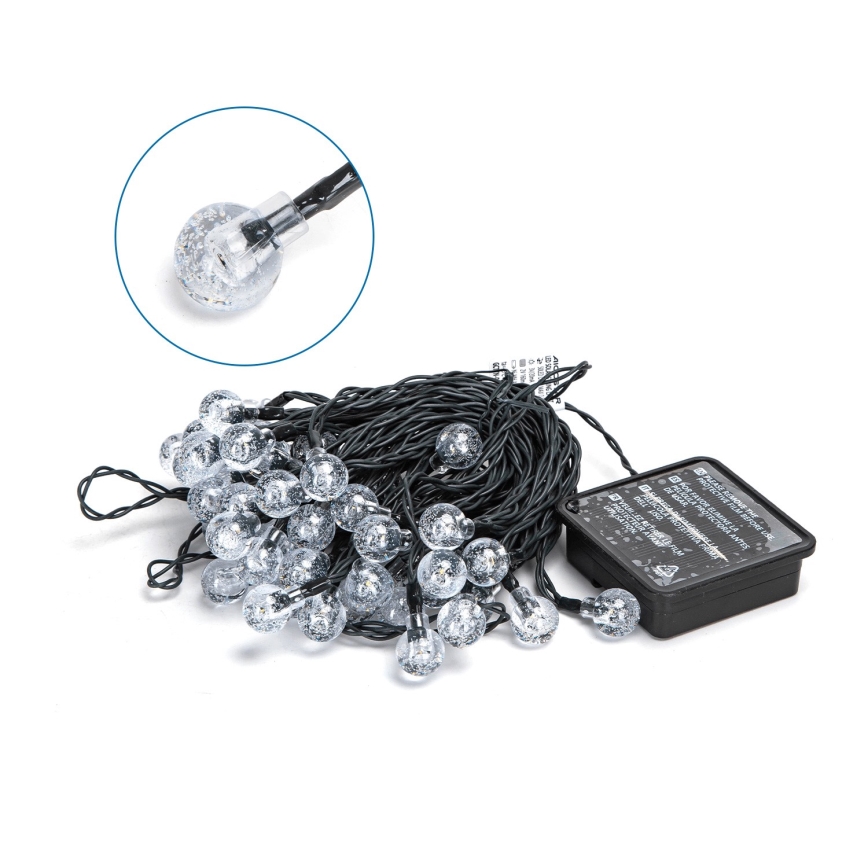 Aigostar - LED Päikesepaneeliga dekoratiivne valguskett 50xLED/8 funktsiooni 12m 800 mAh IP65 soe valge