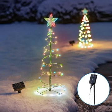 Aigostar - LED Päikesepaneeliga jõulukaunistus LED/0,26W/3,7V 75cm IP65 mitmevärviline