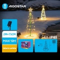 Aigostar - LED Päikesepaneeliga jõulukaunistus LED/0,26W/3,7V 75cm IP65 soe valge