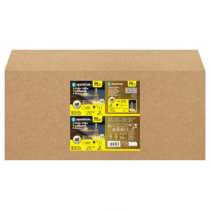 Aigostar - LED päikeseenergial töötav jõulukaunistus 66xLED/0,59W/3,7V 100 cm IP65 130 mAh kuusekujuline soe valge