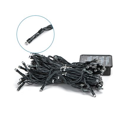 Aigostar - LED Päikesepaneeliga jõuluteemaline valguskett 100xLED/8 funktsiooni 4x1m 800 mAh IP65 külm valge