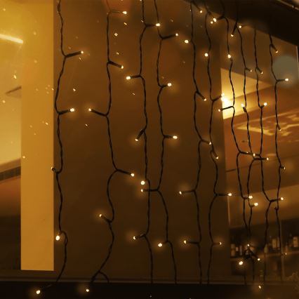 Aigostar - LED Päikesepaneeliga jõuluteemaline valguskett 100xLED/8 funktsiooni 4x1m IP65 soe valge 800 mAh