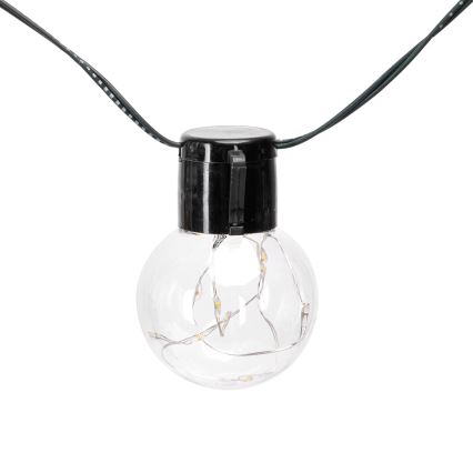 Aigostar - LED Päikesepaneeliga jõuluteemaline valguskett 10xLED/8 funktsiooni 6,5m IP65 soe valge