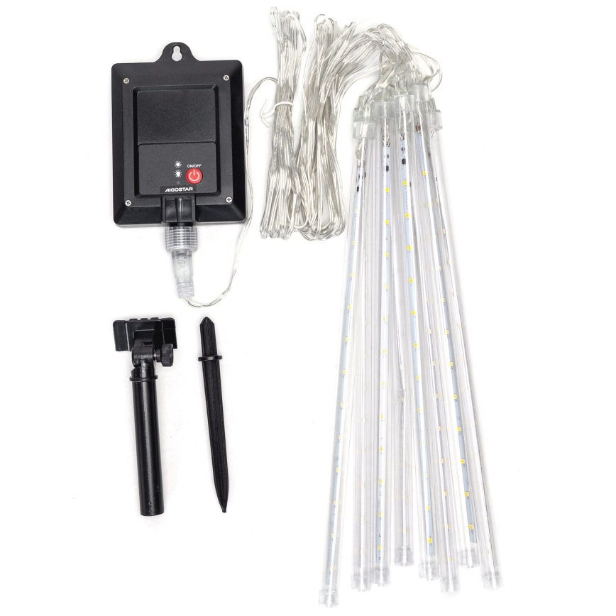 Aigostar - LED Päikesepaneeliga jõuluteemaline valguskett 192xLED/8m IP65 külm valge