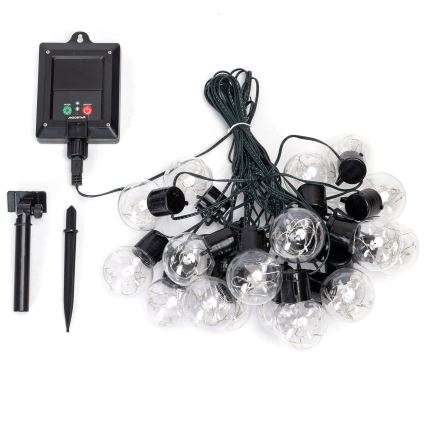 Aigostar - LED Päikesepaneeliga jõuluteemaline valguskett 20xLED/8 funktsiooni 11,5m IP65 mitmevärviline