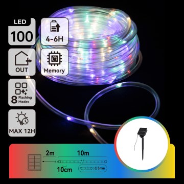 Aigostar - LED päikesepaneeliga jõulutuled 100×LED/8 funktsiooni 12 m IP65 800 mAh mitmevärviline