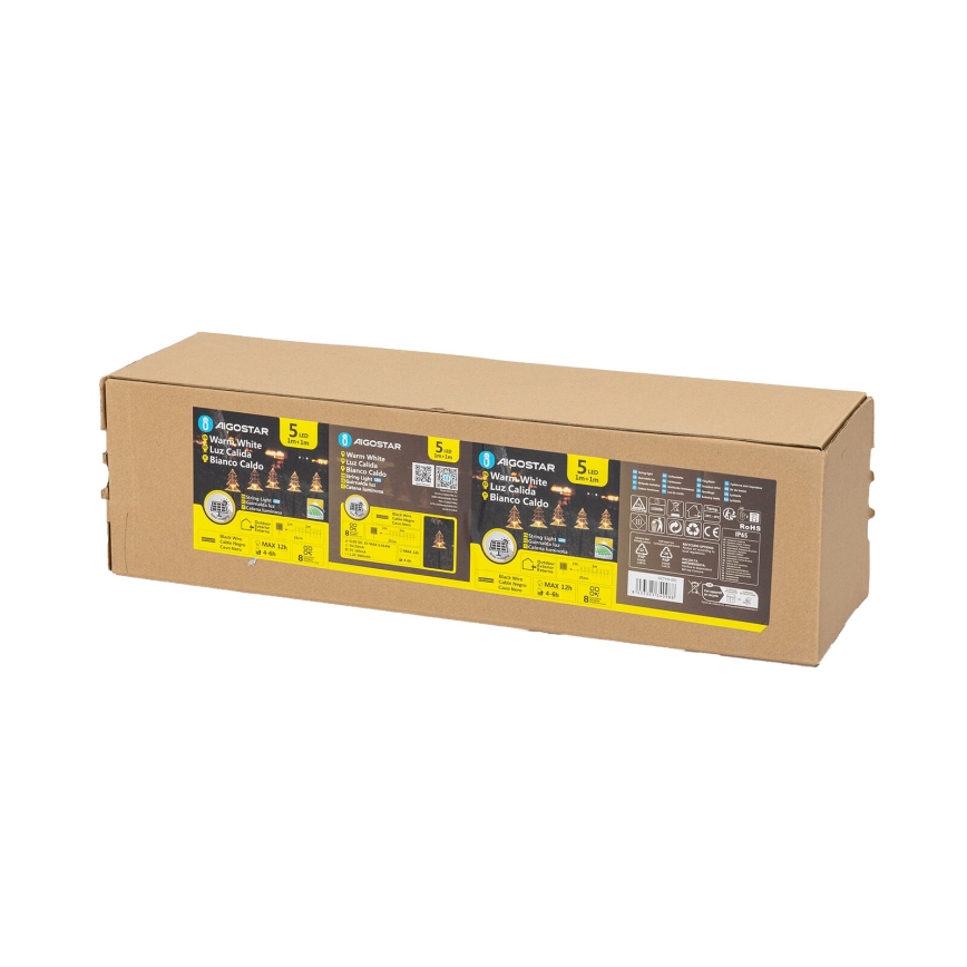 Aigostar - LED Päikesepaneeliga jõuluvalgustus LED/0,054W/1,2V 1m IP65 soe valge