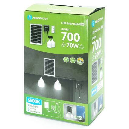 Aigostar - LED Päikesepaneeliga lühter 2xLED/35W/12V 6000 mAh 6500K d. 10 cm + kaugjuhtimispult
