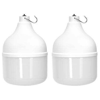 Aigostar - LED päikeselühter 2xLED/70W/12V 12000 mAh 6500K IP65 läbimõõt 12 cm + kaugjuhtimispult