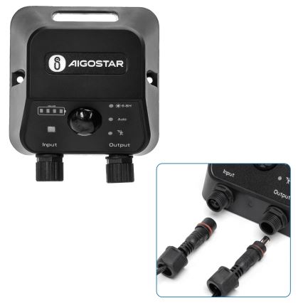 Aigostar - LED Päikesepaneeliga lühter anduriga LED/35W/12V 3000 mAh 6500K d. 10 cm + kaugjuhtimispult
