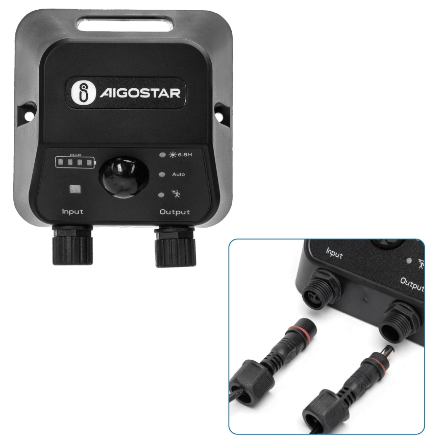 Aigostar - LED Päikesepaneeliga lühter anduriga LED/35W/12V 3000 mAh 6500K d. 10 cm + kaugjuhtimispult