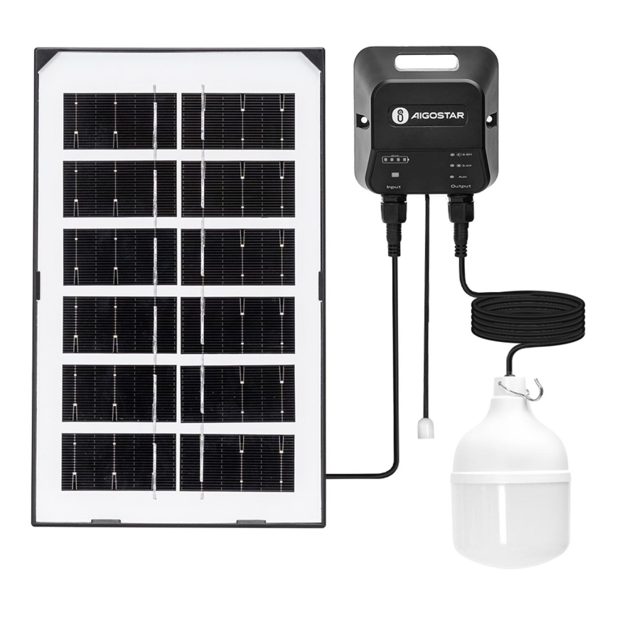 Aigostar - LED Päikesepaneeliga lühter LED/35W/12V 3000 mAh 6500K d. 10 cm + kaugjuhtimispult