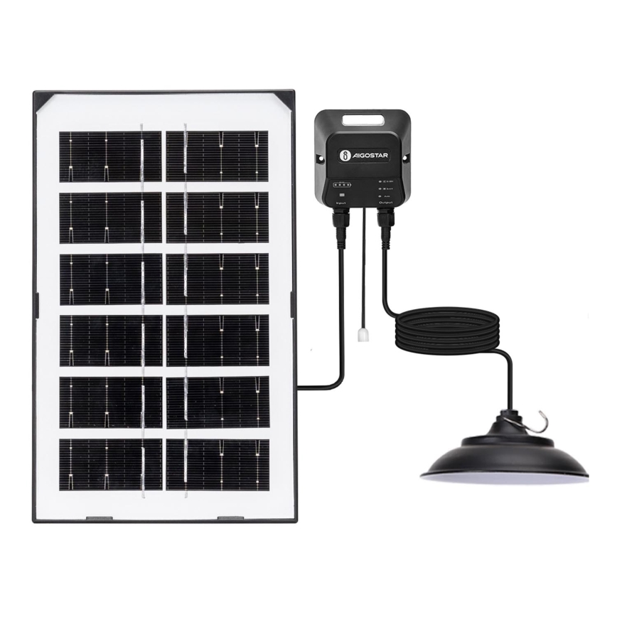 Aigostar - LED Päikesepaneeliga lühter LED/35W/12V 3000 mAh 6500K d. 15 cm + kaugjuhtimispult