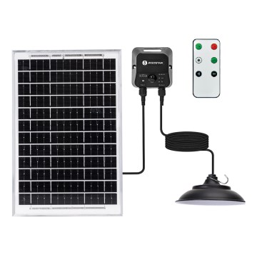 Aigostar - LED päikesepaneeliga lüster anduriga LED/70W/12V 6000 mAh 6500K Ø 23,5 cm + kaugjuhtimispult
