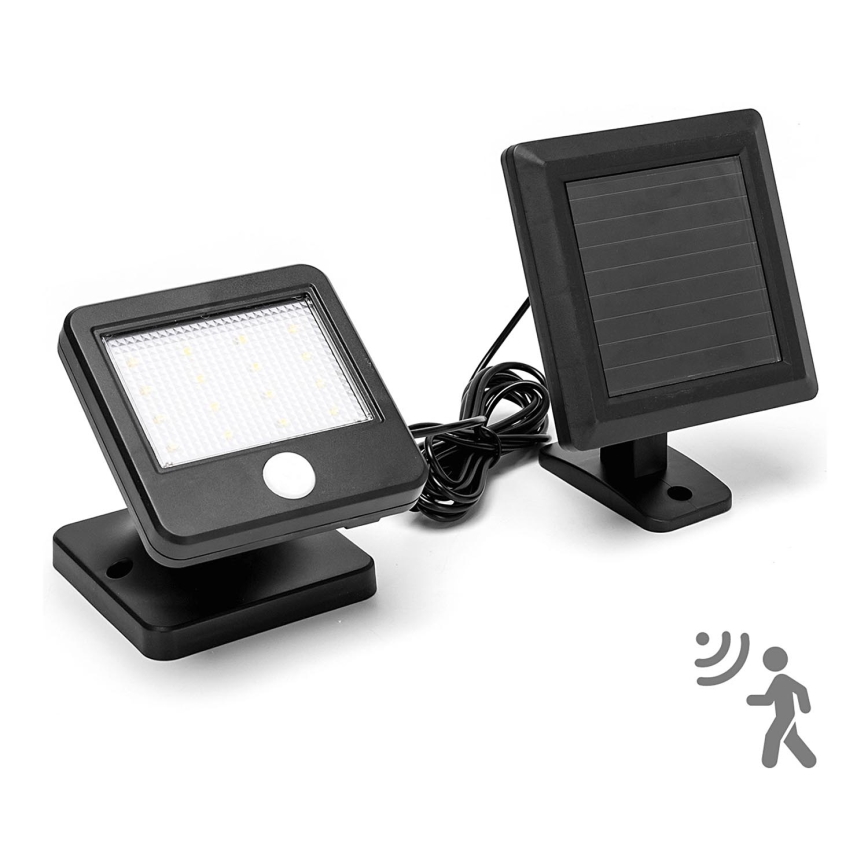 Aigostar - LED Päikesepaneeliga seinavalgusti koos anduriga LED/0,64W/3,7V 600 mAh 6500K IP44