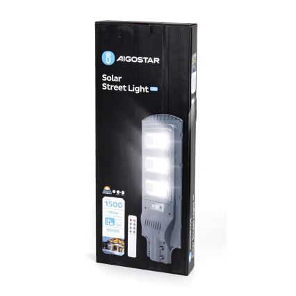 Aigostar - LED Päikesepaneeliga tänavalamp koos liikumis- ja hämardusanduriga LED/150W/3,2V 15000mAh IP65 6500K + kaugjuhtimispult