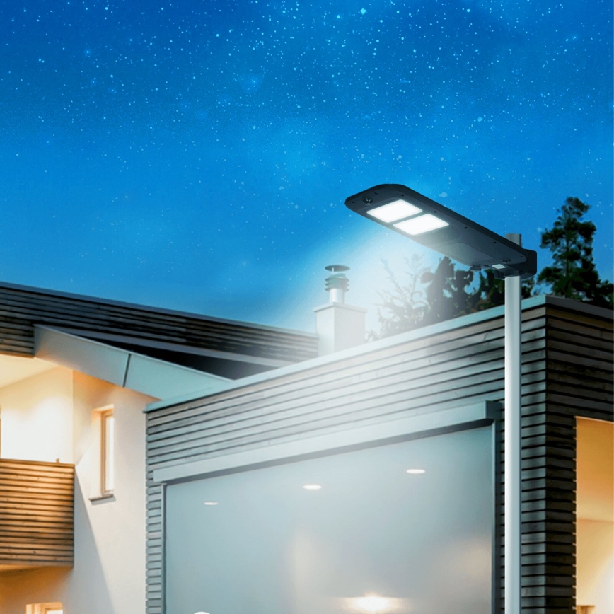 Aigostar - LED Päikesepaneeliga tänavalamp koos anduriga LED/180W/4V 7500mAh IP65 + kaugjuhtimispult