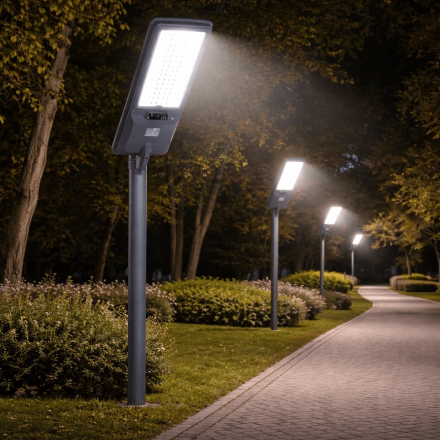 Aigostar - LED päikesepaneeliga tänavavalgusti liikumisanduriga LED/400W/3,2V 3000/4000/6500K 4800mAh + kaugjuhtimispult