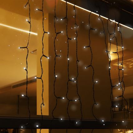 Aigostar - LED päikesepaneeliga valgusketi, 100×LED, 8 režiimi, 4×1 m, 800 mAh, IP65, külmvalge