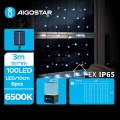Aigostar - LED päikesepaneeliga valgusketi, 100×LED, 8 režiimi, 4×1 m, 800 mAh, IP65, külmvalge