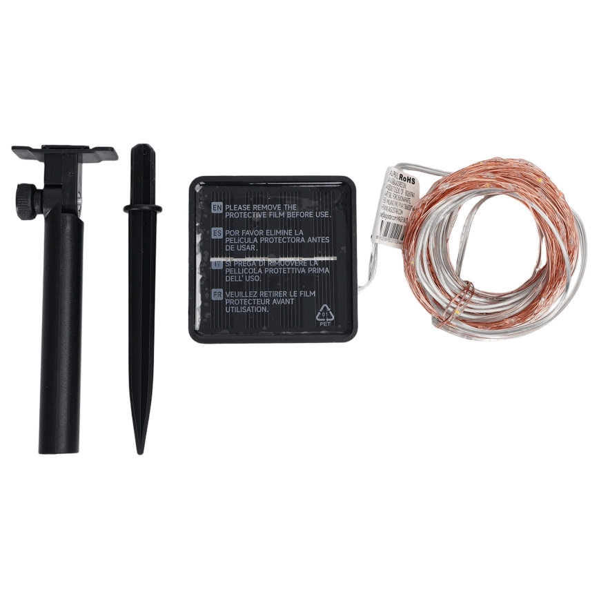 Aigostar - LED päikesekett 200xLED/8-režiimne 22 m IP65 külmvalge 800 mAh