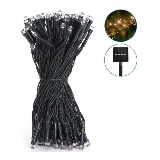 Aigostar - LED Päikesepaneeliga valguskett 100xLED/12m 300 mAh IP65 soe valge