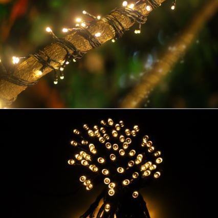 Aigostar - LED Päikesepaneeliga valguskett 100xLED/12m 300 mAh IP65 soe valge