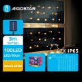 Aigostar - LED Päikesepaneeliga valguskett 100xLED/8 funktsiooni 4x1m IP65 soe valge